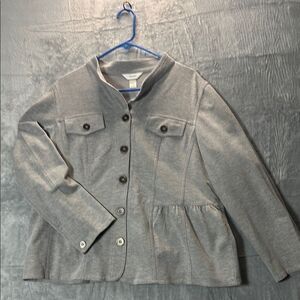 CJ Banks Gray Babydoll Soft Lightweight Jacket Size 1X